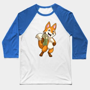 Fox at Drinking with Bubble Tea Baseball T-Shirt